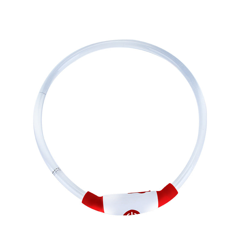 Red LED dog collar shown on a white background