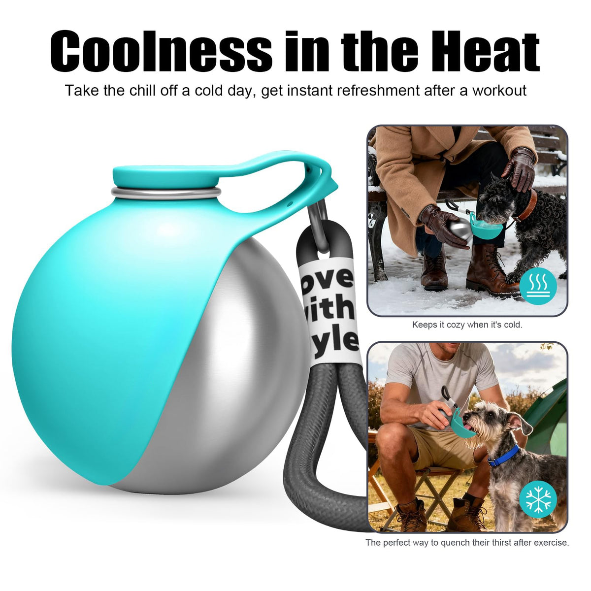 Stainless Steel Dog Water Bottle for Every Adventure