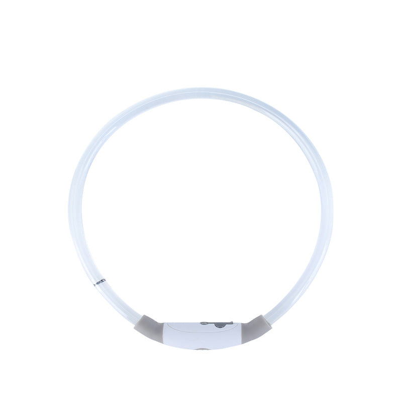Gray LED dog collar shown on a white background